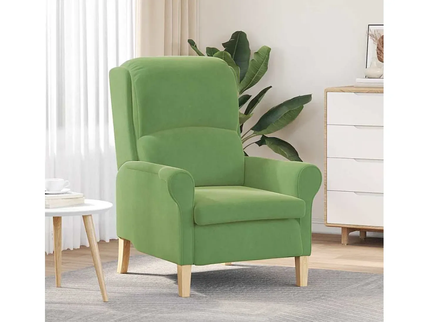 Poltrona | Cadeira Relax | Poltrona Confortável para Sala Verde claro 76x94x102 cm Veludo SHL360737