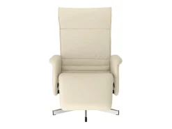 Poltrona | Cadeira Relax | Cadeira reclinável com apoio de pés couro artificial cor creme SHL628463