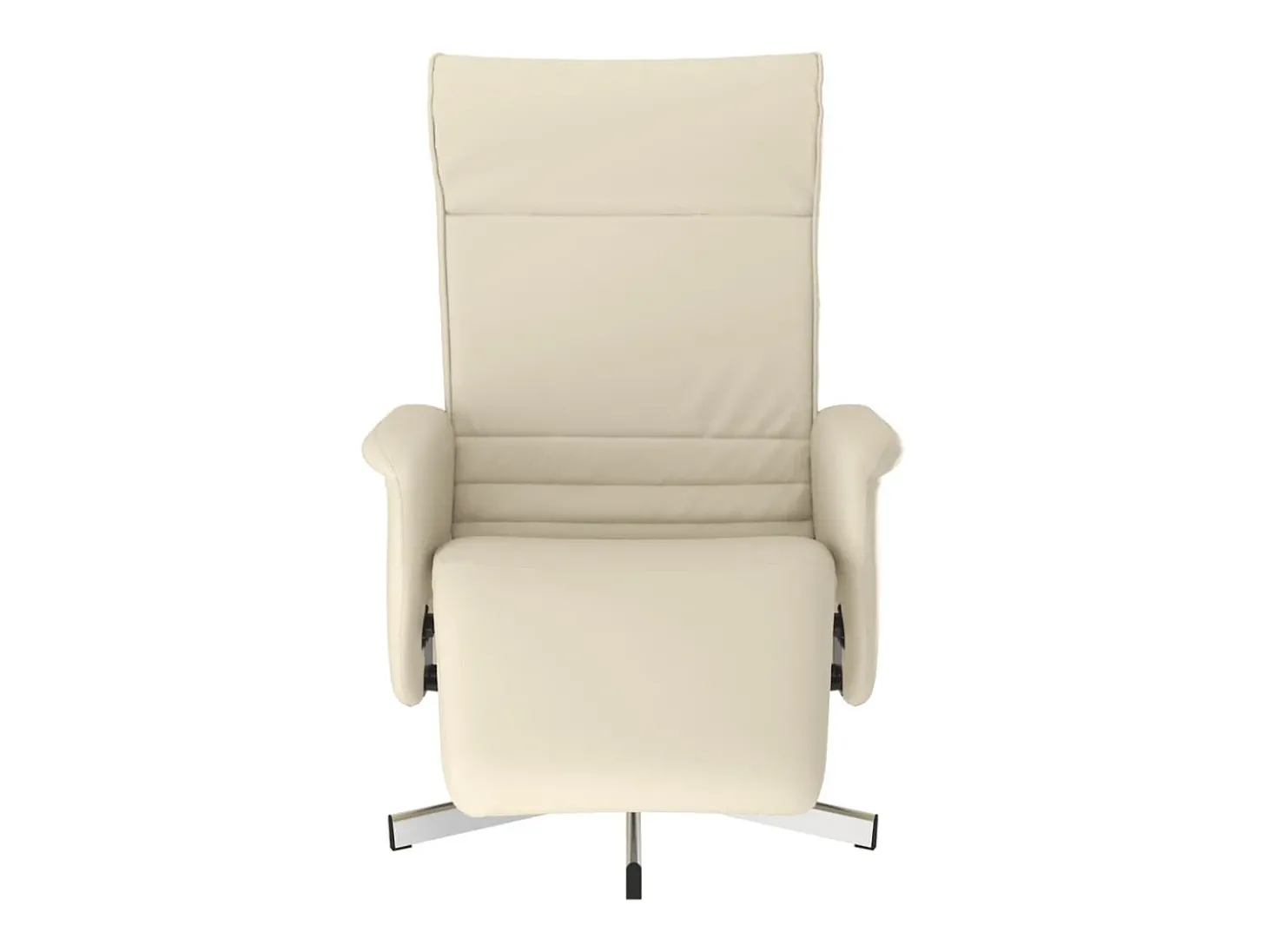 Poltrona | Cadeira Relax | Cadeira reclinável com apoio de pés couro artificial cor creme SHL628463