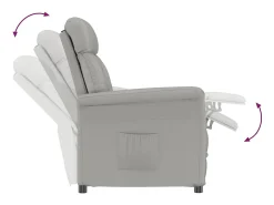 Poltrona | Cadeira Relax | Cadeira Recliner Cinza Claro Cinzento-claro 70.5x96.5x95 cm SHL15651