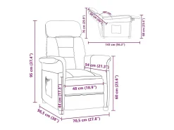 Poltrona | Cadeira Relax | Cadeira Recliner Cinza Claro Cinzento-claro 70.5x96.5x95 cm SHL15651