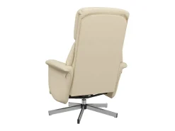 Poltrona | Cadeira Relax | Cadeira reclinável com apoio de pés tecido creme SHL650418