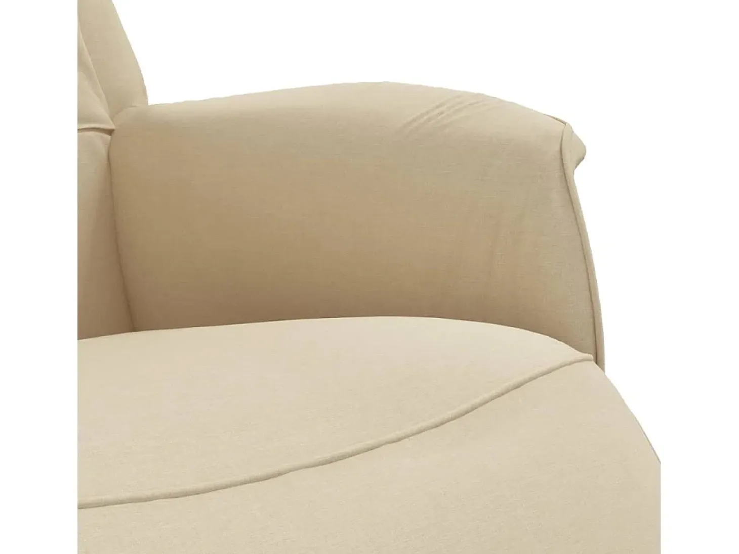 Poltrona | Cadeira Relax | Cadeira reclinável com apoio de pés tecido creme SHL650418