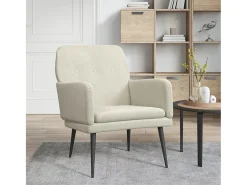 Poltrona | Cadeira Relax com apoio de braços 62x79x79 cm veludo cor creme SHL737392