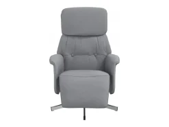 Poltrona | Cadeira Relax | Cadeira reclinável com apoio de pés tecido cinzento-claro SHL956556