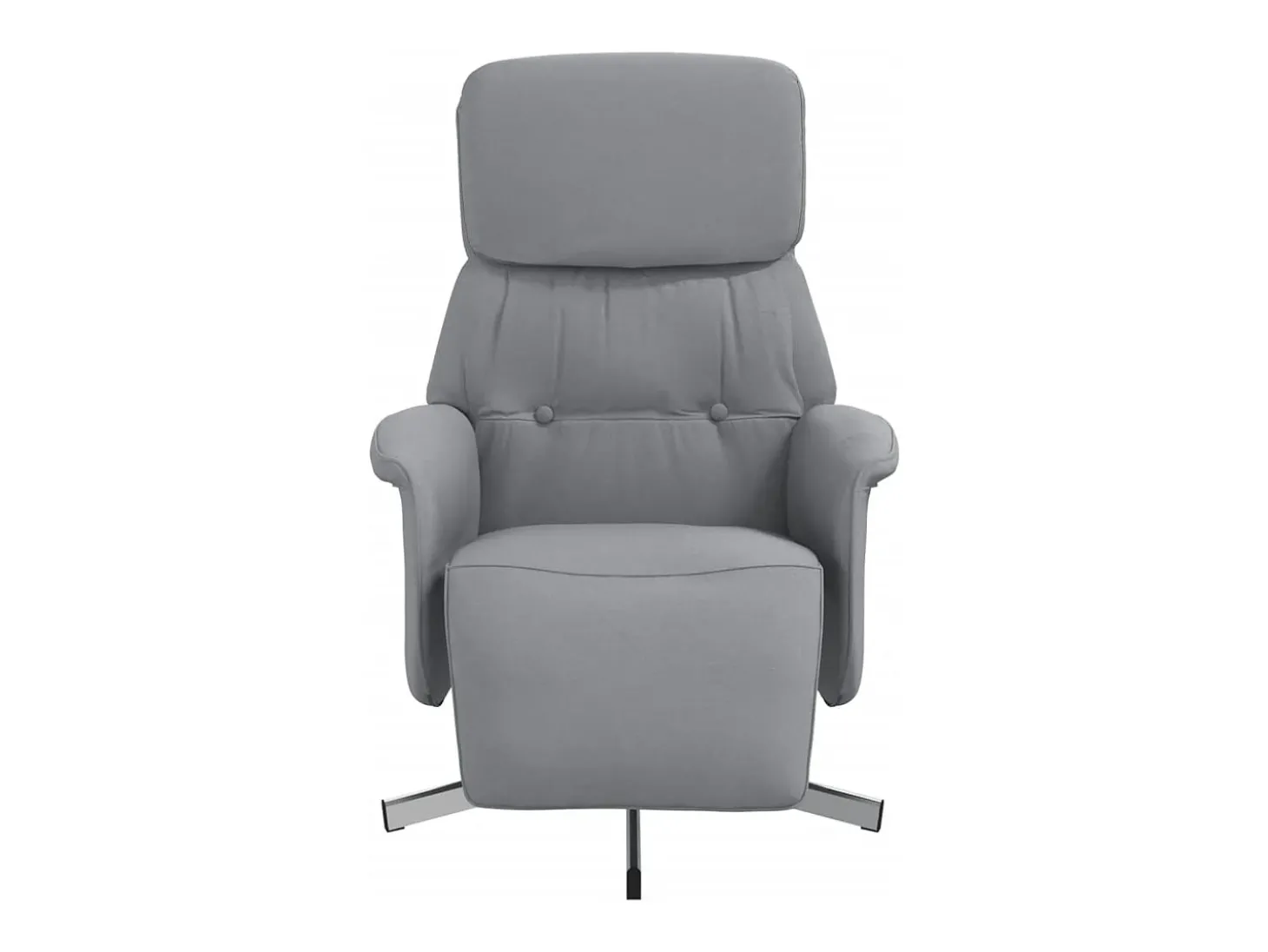 Poltrona | Cadeira Relax | Cadeira reclinável com apoio de pés tecido cinzento-claro SHL956556