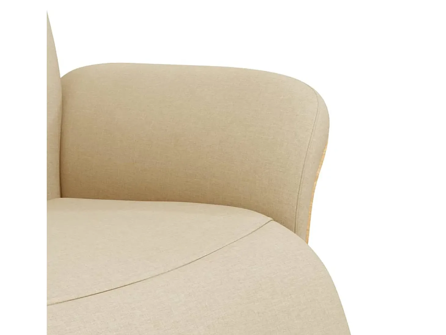 Poltrona | Cadeira Relax | Cadeira reclinável com apoio de pés tecido creme SHL45156