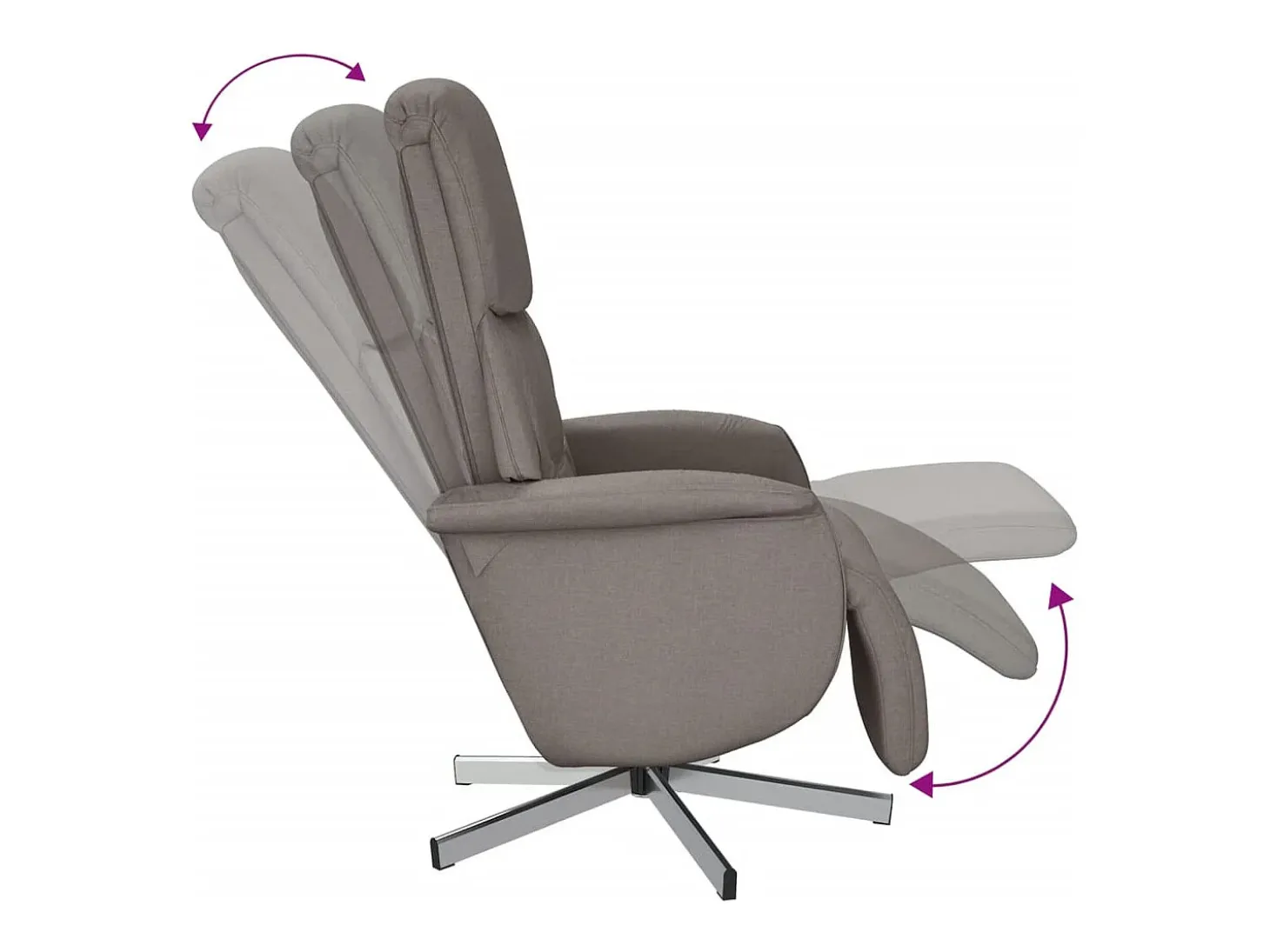 Poltrona | Cadeira Relax | Cadeira reclinável com apoio de pés tecido cinzento-acastanhado SHL929055