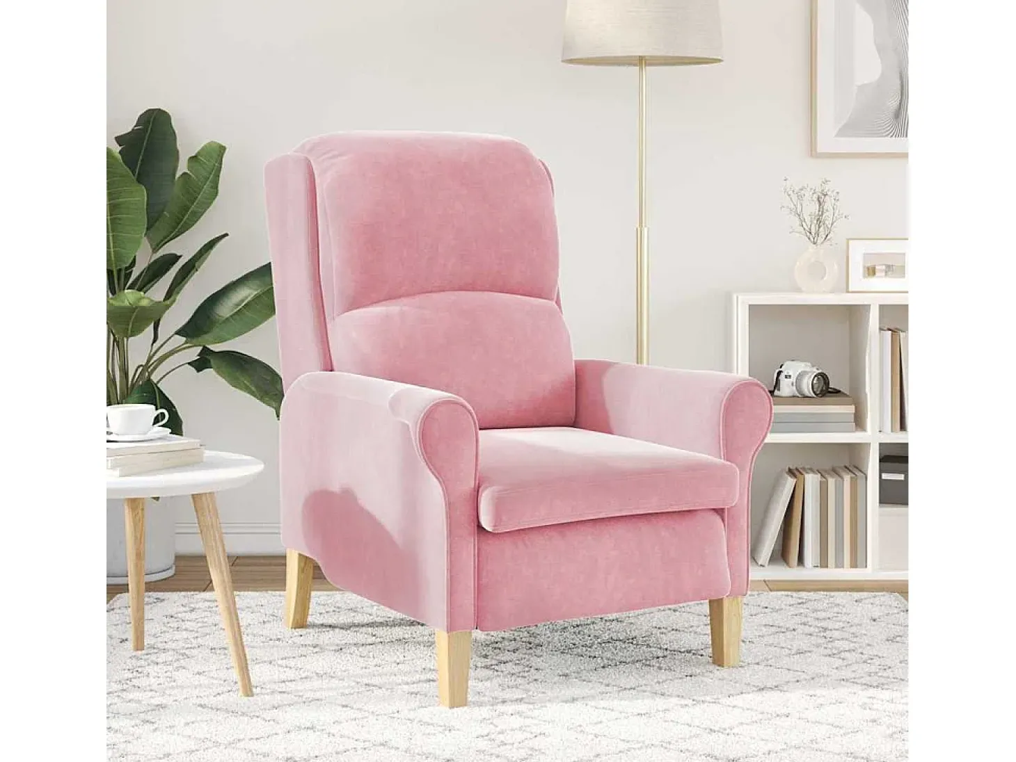 Poltrona | Cadeira Relax | Poltrona Confortável para Sala Rosa 76x94x102 cm Veludo SHL576724