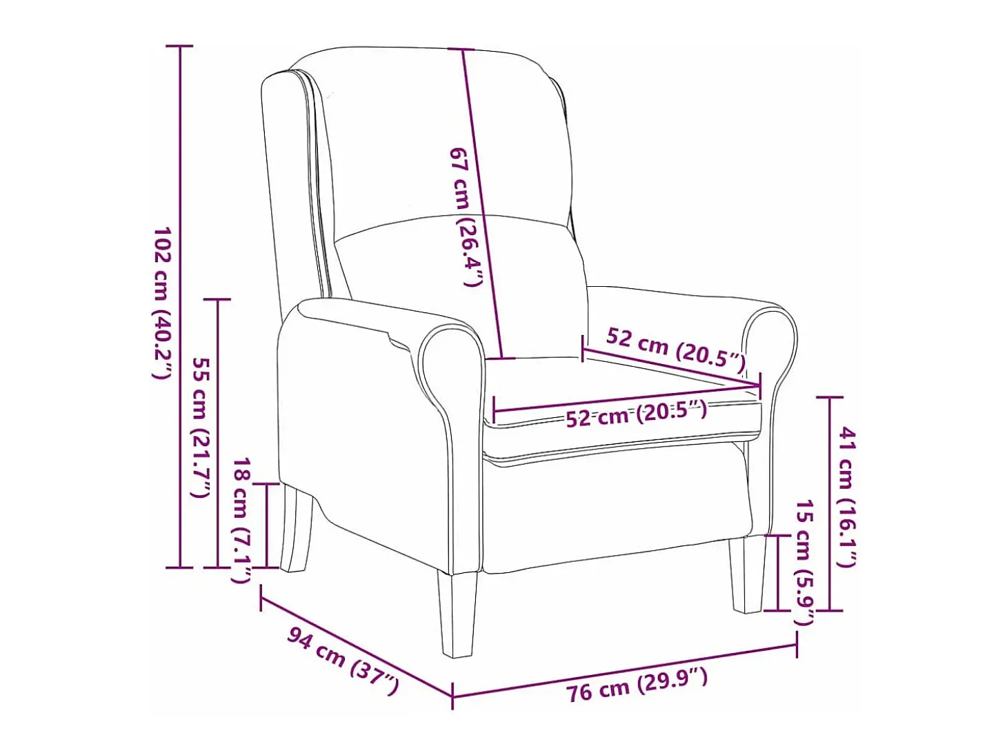 Poltrona | Cadeira Relax | Poltrona Confortável para Sala Rosa 76x94x102 cm Veludo SHL576724