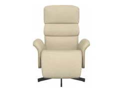 Poltrona | Cadeira Relax | Cadeira reclinável com apoio de pés tecido creme SHL624927