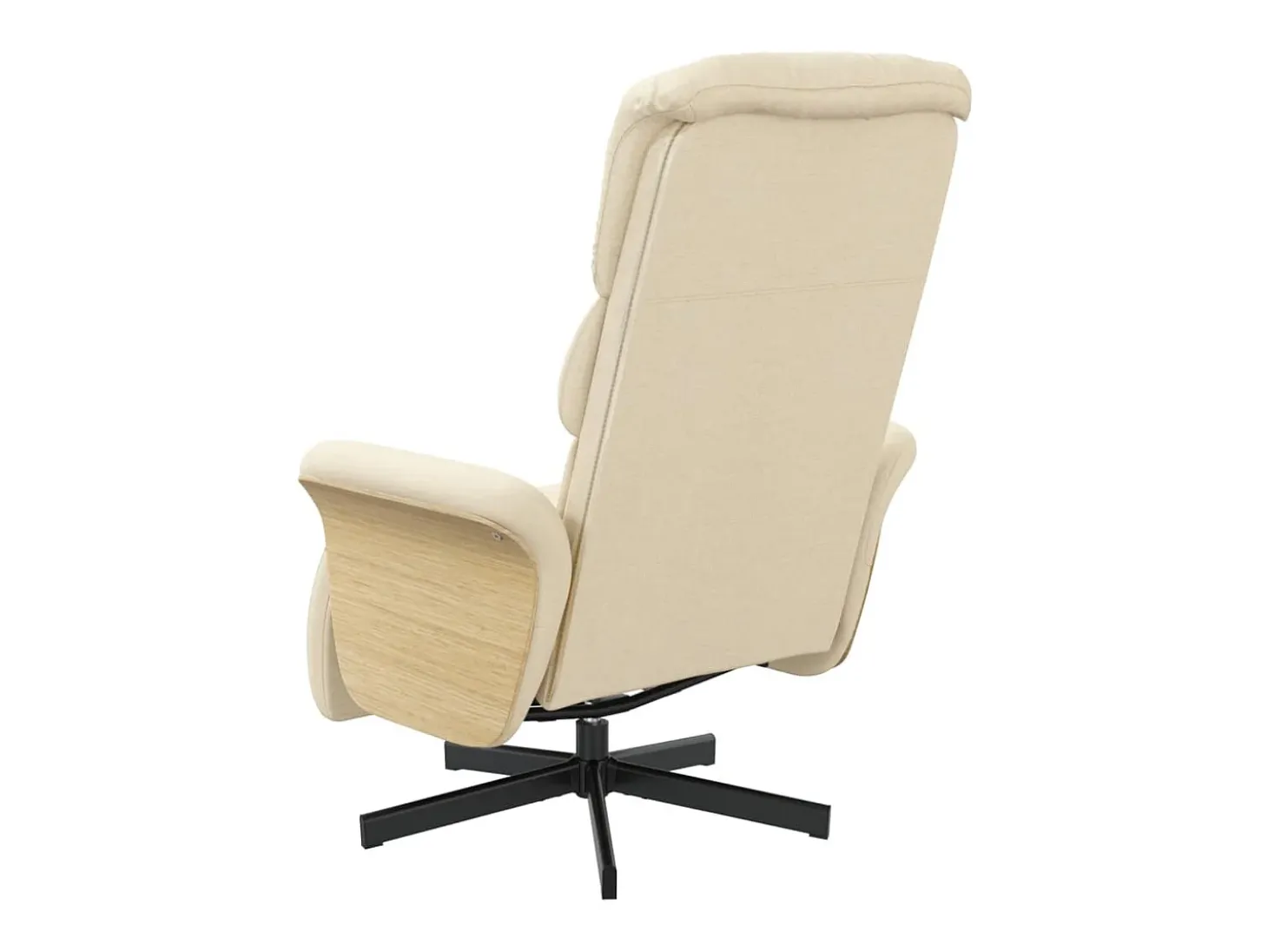 Poltrona | Cadeira Relax | Cadeira reclinável com apoio de pés tecido creme SHL624927