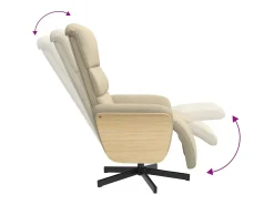 Poltrona | Cadeira Relax | Cadeira reclinável com apoio de pés tecido creme SHL624927