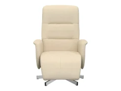 Poltrona | Cadeira Relax | Cadeira reclinável com apoio de pés tecido creme SHL677805