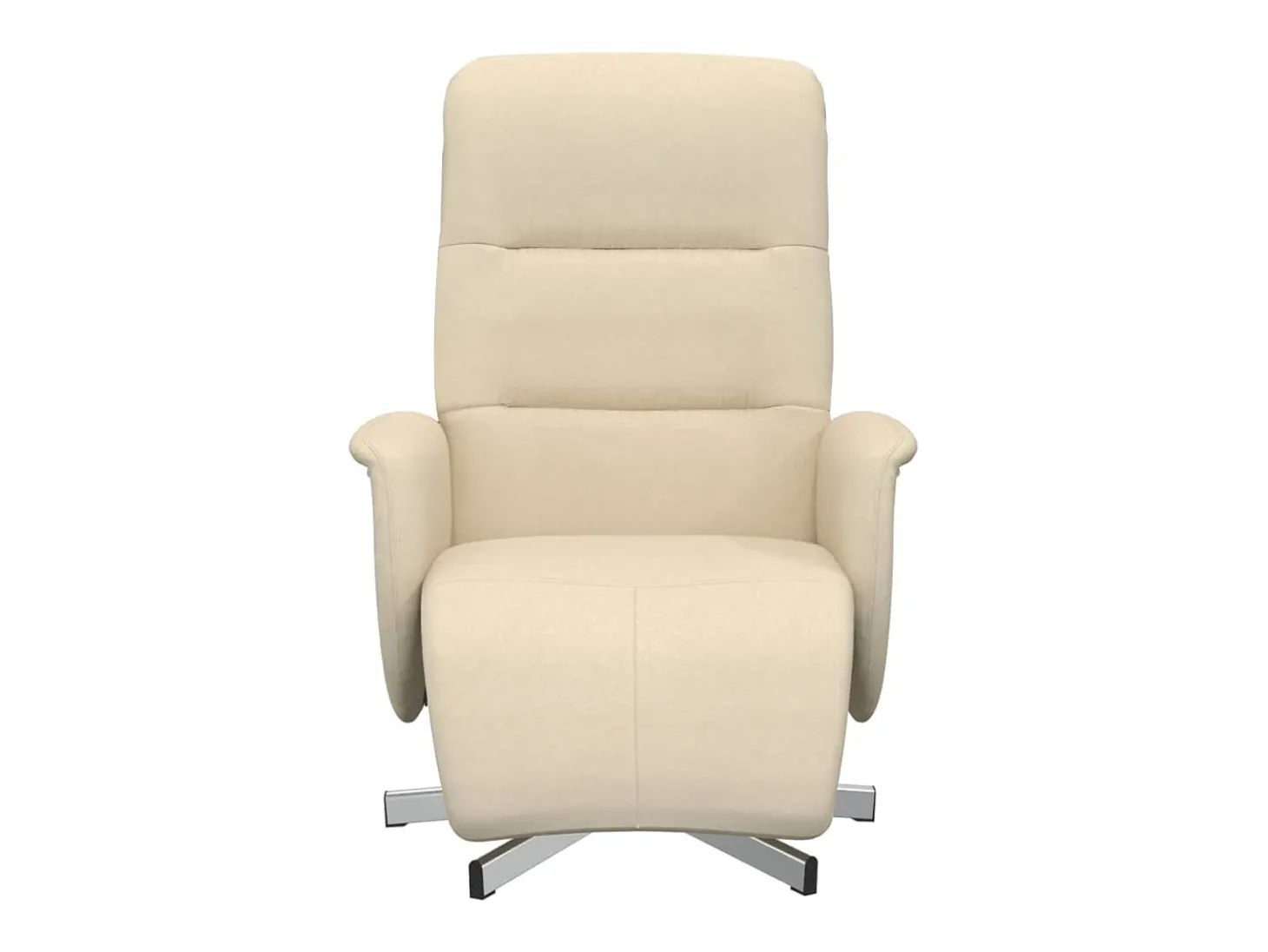 Poltrona | Cadeira Relax | Cadeira reclinável com apoio de pés tecido creme SHL677805