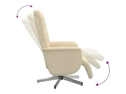 Poltrona | Cadeira Relax | Cadeira reclinável com apoio de pés tecido creme SHL677805