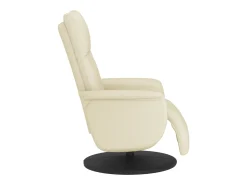 Poltrona | Cadeira Relax | Cadeira reclinável com apoio de pés couro artificial cor creme SHL535090