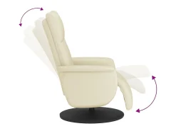 Poltrona | Cadeira Relax | Cadeira reclinável com apoio de pés couro artificial cor creme SHL535090
