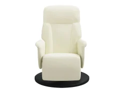 Poltrona | Cadeira Relax | Cadeirão reclinável com apoio de pés veludo cor creme SHL497308