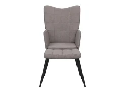 Poltrona | Cadeira Relax com banco tecido cinzento-acastanhado SHL412857