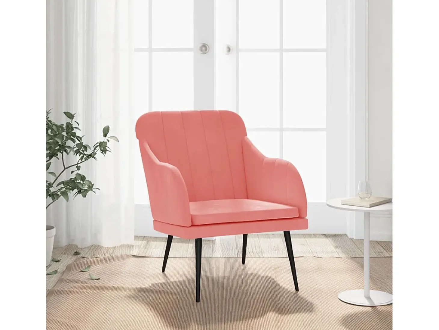 Poltrona | Cadeira Relax com apoio de braços 63x76x80 cm veludo rosa SHL227225