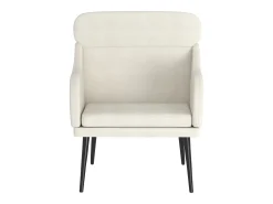 Poltrona | Cadeira Relax com apoio de braços 63x76x80 cm veludo cor creme SHL918554