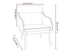 Poltrona | Cadeira Relax com apoio de braços 63x76x80 cm veludo cor creme SHL918554