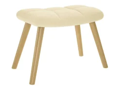 Poltrona | Cadeira Relax com banco p/ pés tecido cor creme SHL180529