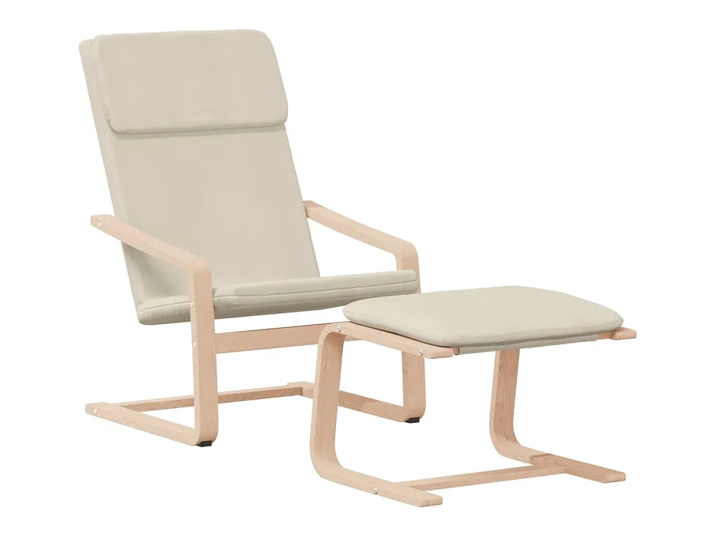 Poltrona | Cadeira Relax com banco p/ pés tecido cor creme SHL137163