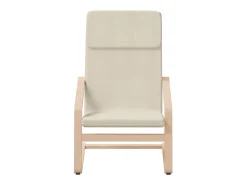 Poltrona | Cadeira Relax com banco p/ pés tecido cor creme SHL137163