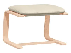 Poltrona | Cadeira Relax com banco p/ pés tecido cor creme SHL137163