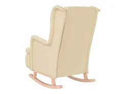 Poltrona | Cadeira Relax com pés de baloiço seringueira maciça tecido cor creme SHL539690