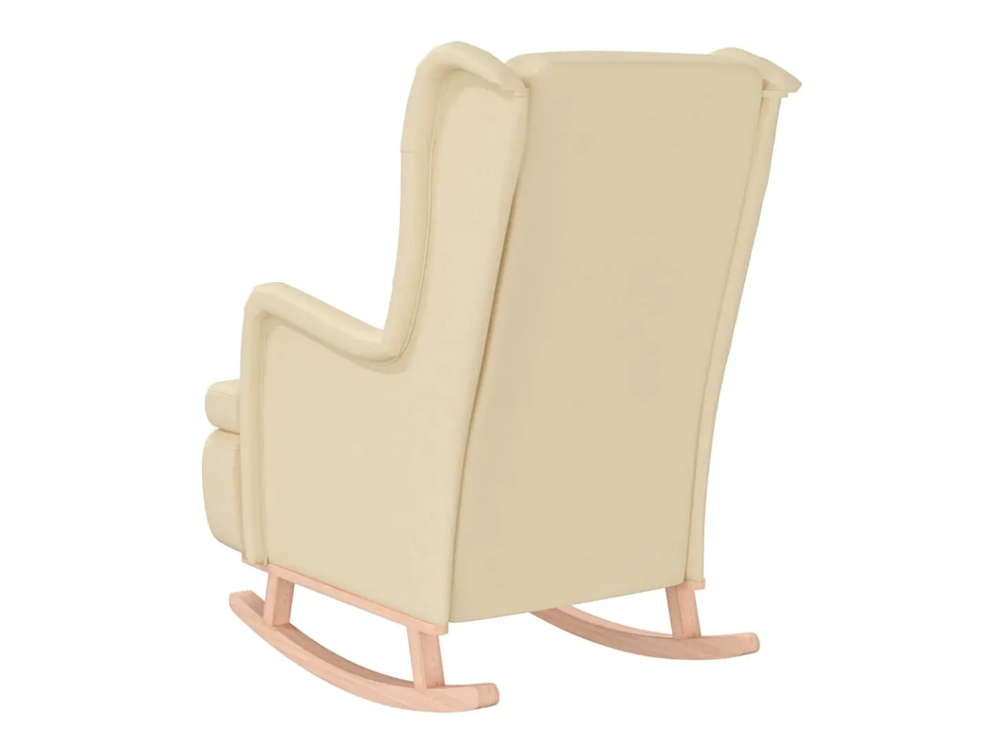 Poltrona | Cadeira Relax com pés de baloiço seringueira maciça tecido cor creme SHL539690