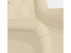 Poltrona | Cadeira Relax com pés de baloiço seringueira maciça tecido cor creme SHL539690