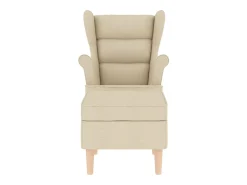 Poltrona | Cadeira Relax com apoio de pés tecido cor creme SHL594057