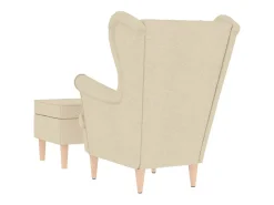 Poltrona | Cadeira Relax com apoio de pés tecido cor creme SHL594057
