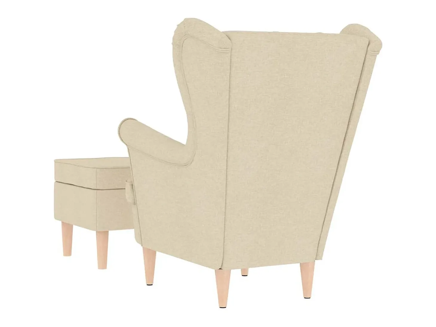 Poltrona | Cadeira Relax com apoio de pés tecido cor creme SHL594057