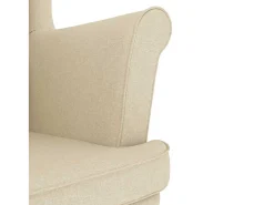 Poltrona | Cadeira Relax com apoio de pés tecido cor creme SHL594057