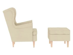 Poltrona | Cadeira Relax com apoio de pés tecido cor creme SHL594057
