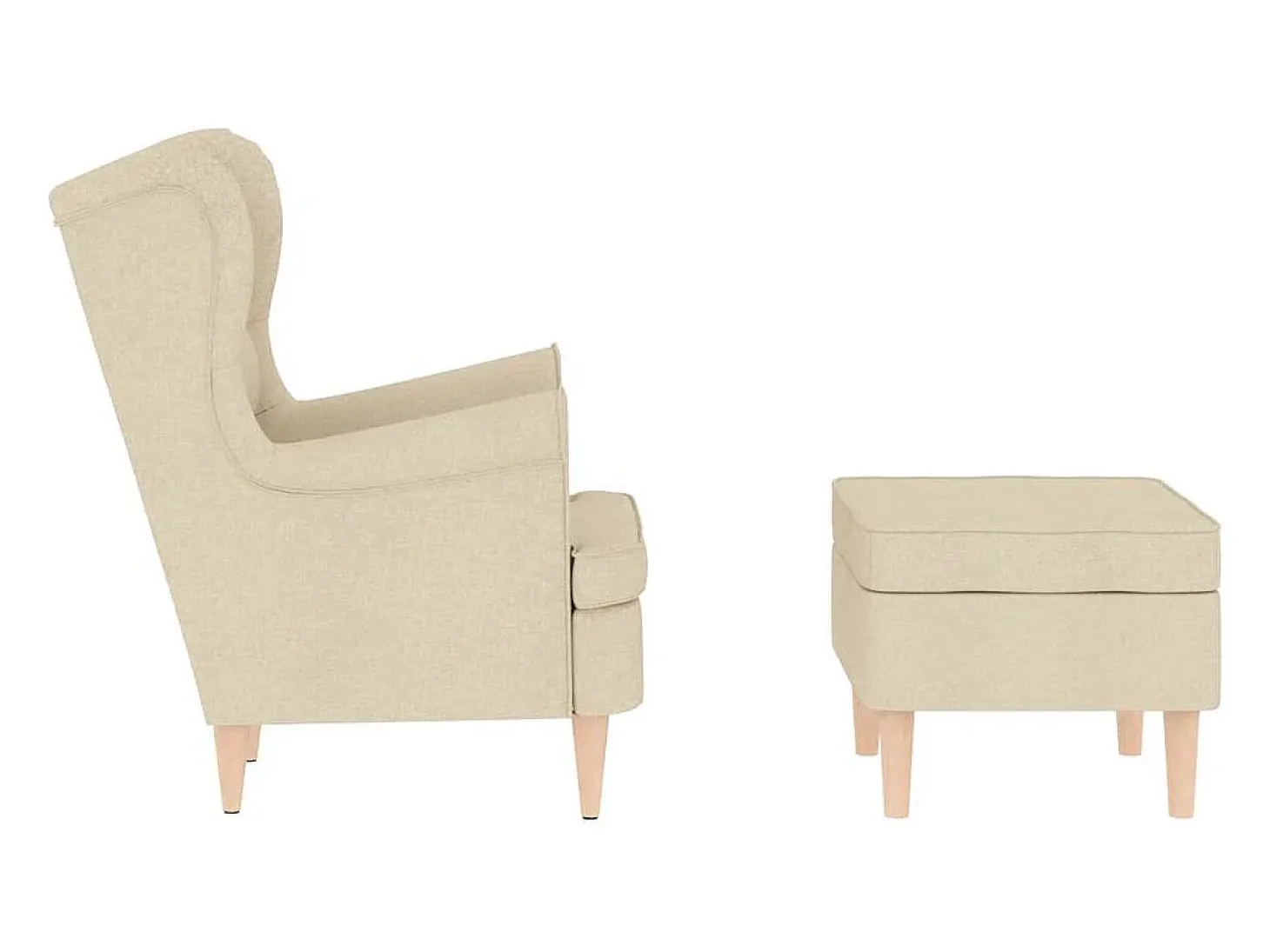 Poltrona | Cadeira Relax com apoio de pés tecido cor creme SHL594057