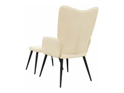 Poltrona | Cadeira Relax com banco tecido cor creme SHL136638