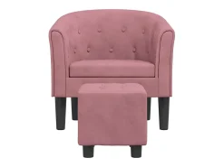 Poltrona | Cadeira Relax com apoio de pés veludo rosa SHL406657