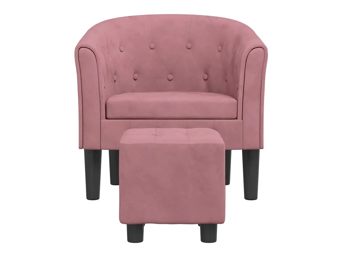 Poltrona | Cadeira Relax com apoio de pés veludo rosa SHL406657