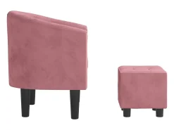 Poltrona | Cadeira Relax com apoio de pés veludo rosa SHL406657