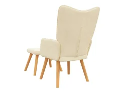 Poltrona | Cadeira Relax com banco tecido cor creme SHL788582