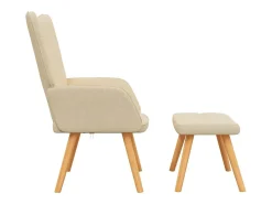 Poltrona | Cadeira Relax com banco tecido cor creme SHL788582