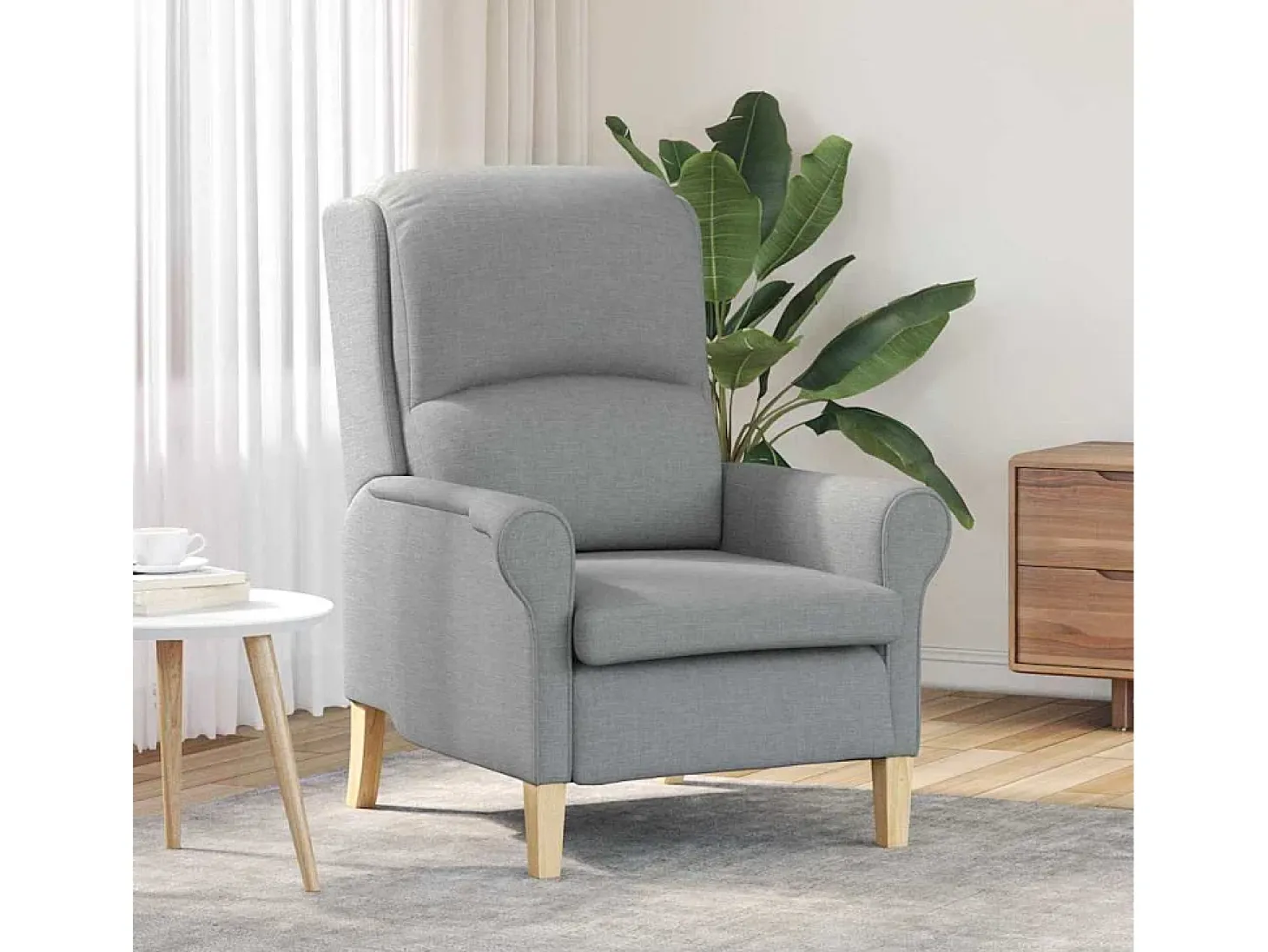 Poltrona | Cadeira Relax Cinzento-claro 76x94x102 cm tecido SHL879540