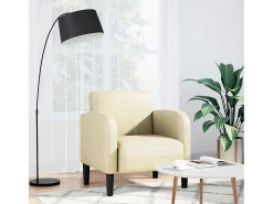 Poltrona | Cadeira Relax com apoios de braços 54 cm couro artificial creme SHL405816