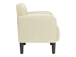 Poltrona | Cadeira Relax com apoios de braços 54 cm couro artificial creme SHL405816