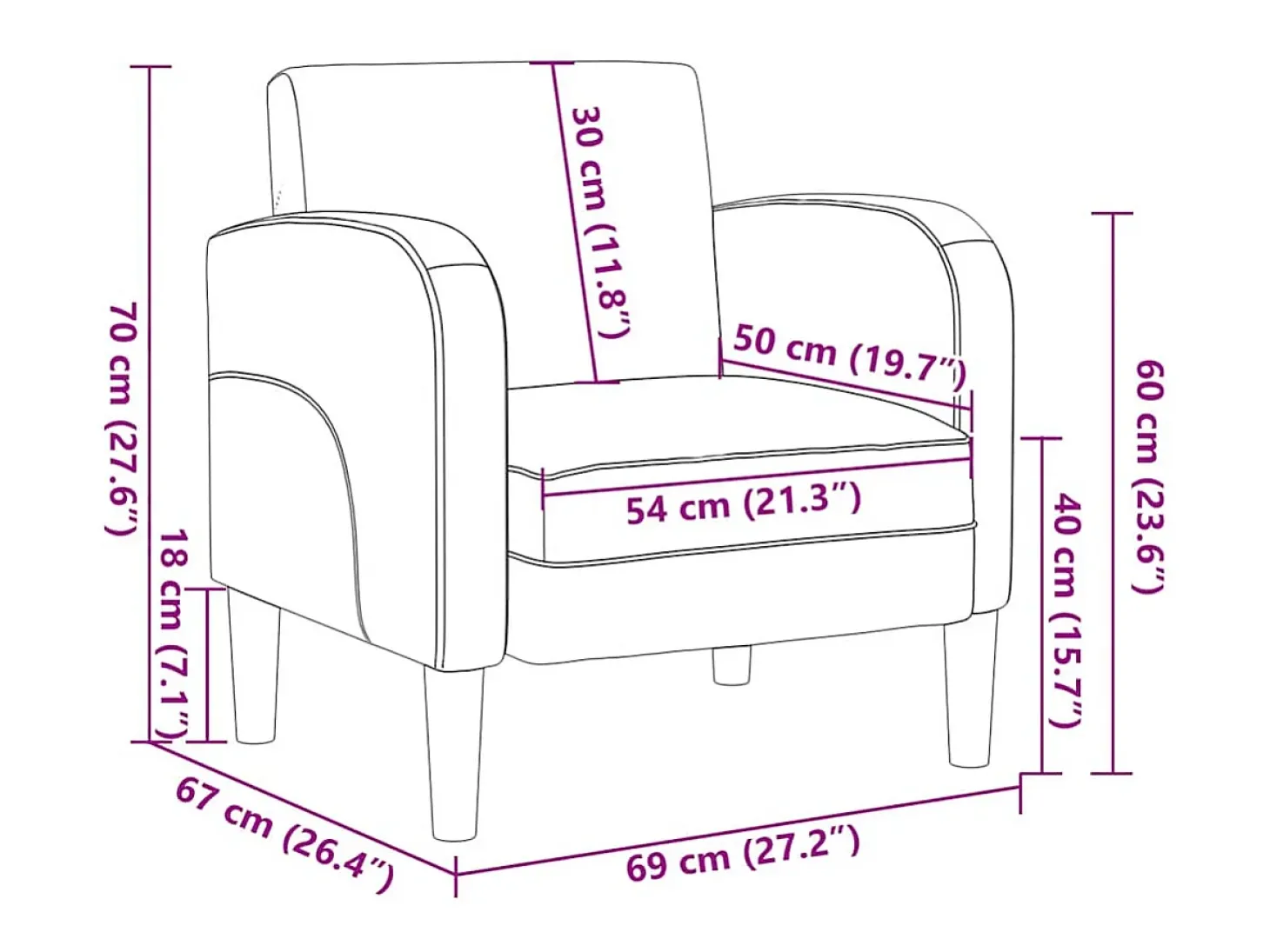 Poltrona | Cadeira Relax com apoios de braços 54 cm couro artificial creme SHL405816